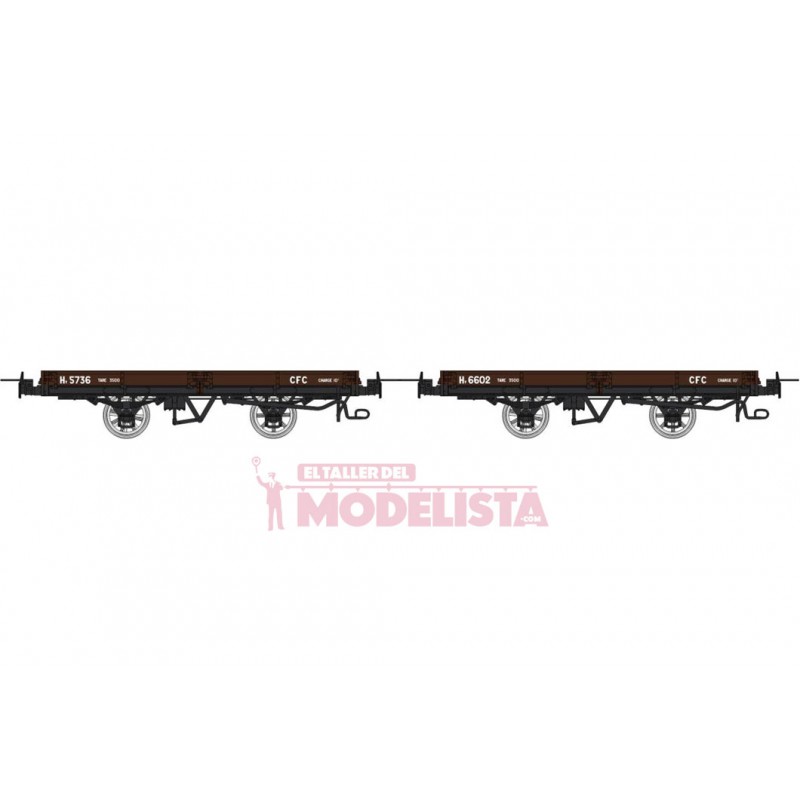 Set flat wagons, Hv 5736 + 6602. Set flat wagons, Hv 5736 + 6602.