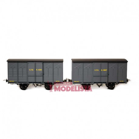 Set closed wagons, Kv 4091 + 4627.