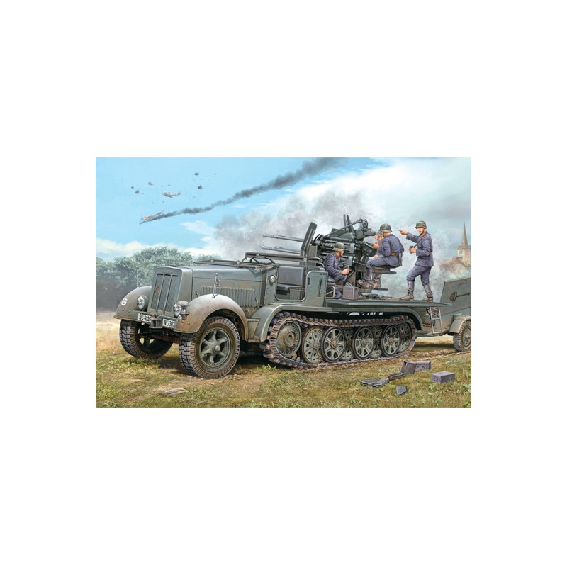 Cañón Flakvierling 38 en Sd.Kfz.7/1