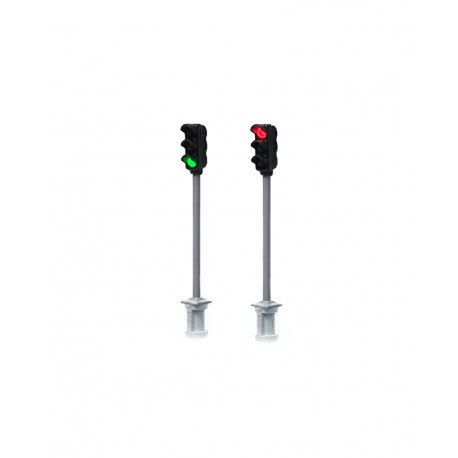 Traffic lights for vehicles.