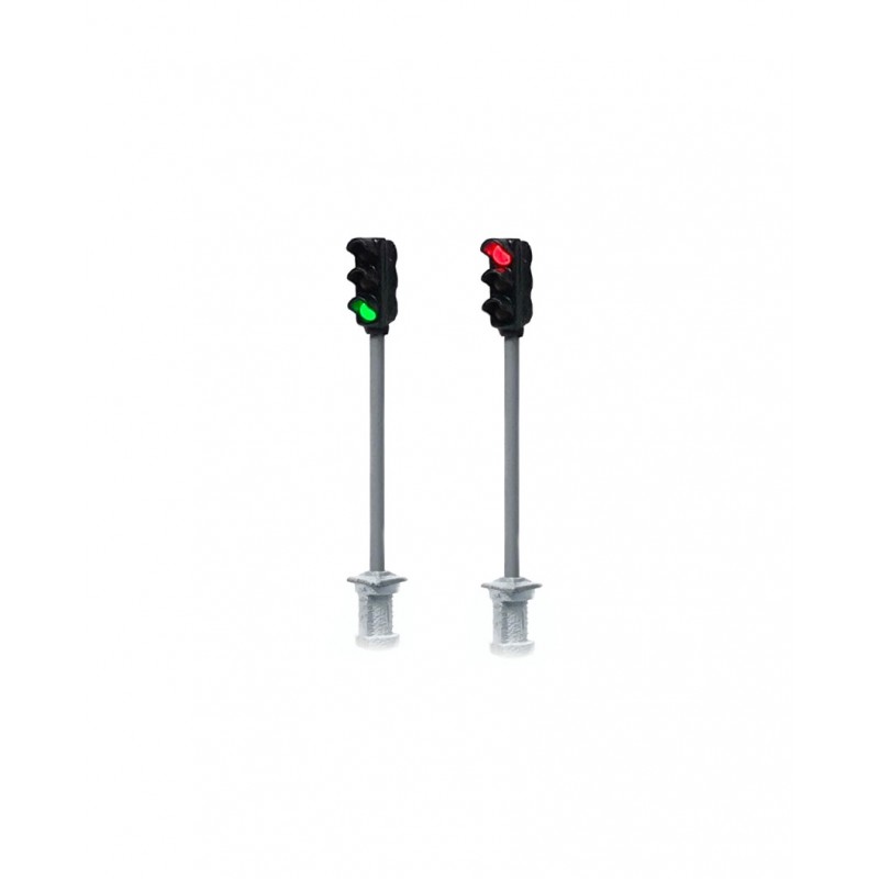 Traffic lights for vehicles.