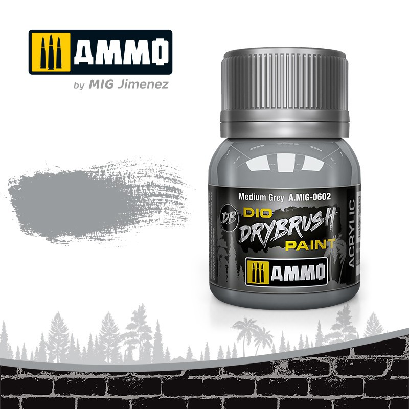 Drybrush: Gris medio. Drybrush: Gris medio.