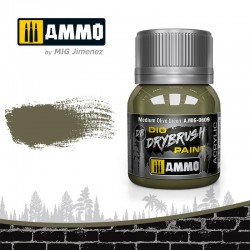 Pinceau sec : Vert olive moyen.
