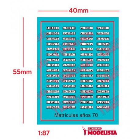 Spanish car license plates. 70s. ETM 9031