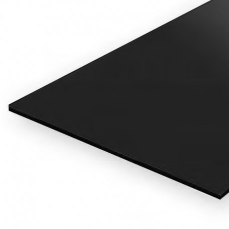 Black polystyrene sheet. 1,5 mm.