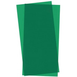 Feuilles de styrène transparentes vertes. 0,25 millimètre.