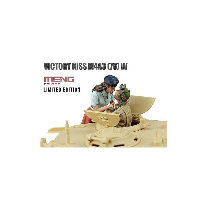1/35 Victory Kiss M4A3 Panzer Modellbausatz – Inkl. 2 Resin-Figuren & Metallteilen