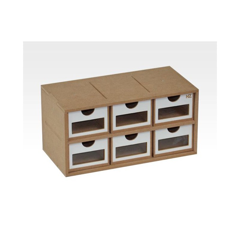 Módulo de cajones (x6). Formato cuadrado.