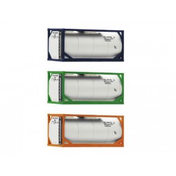 Set mit 3 Behältern für Flüssigkeiten, 20 Fuß.