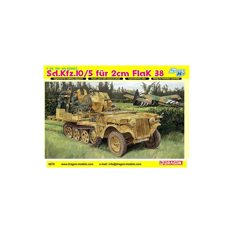 Cañón antiaéreo Sd. Kfz. 10/5 2 cm Flak 38. DRAGON 6676