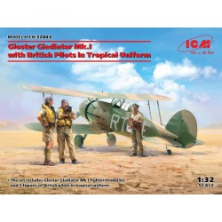 Gloster Gladiator MK 1 avec des pilotes anglais en uniforme tropical.