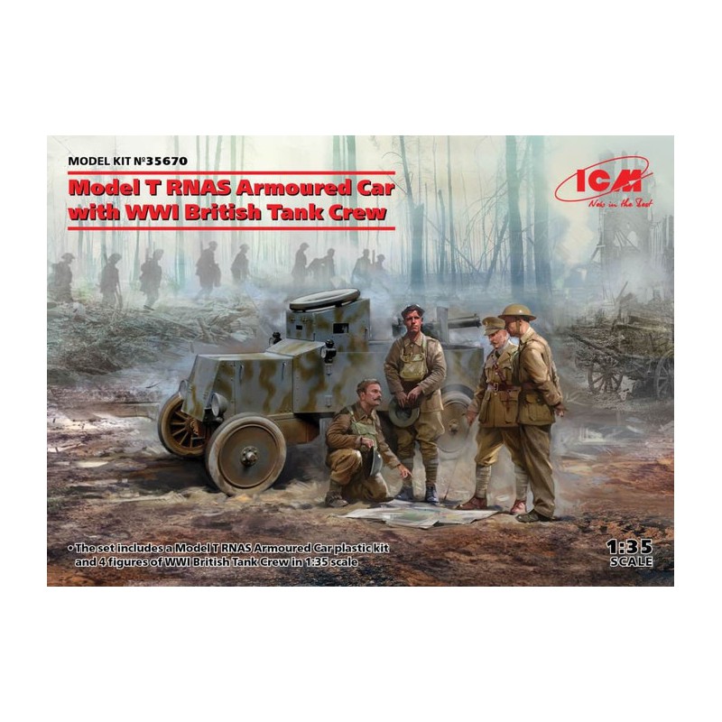 Coche blindado T RNAS con tripulación de tanque británicos.