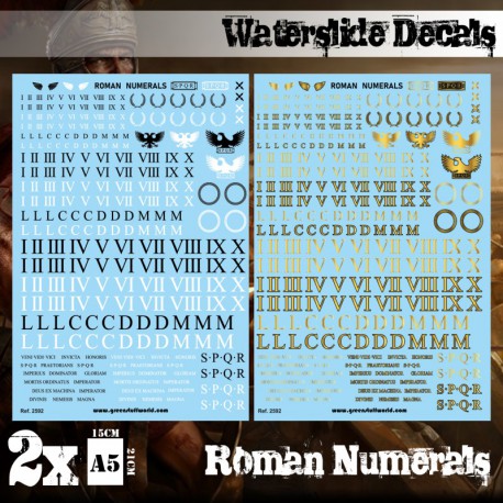 Waterslide Decals. Roman Numerals