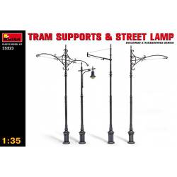 Tram supports and street lamp. MINIART 35523