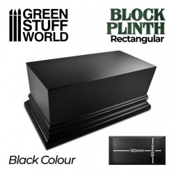 Pedestal retangular, preto 12x6 cm.