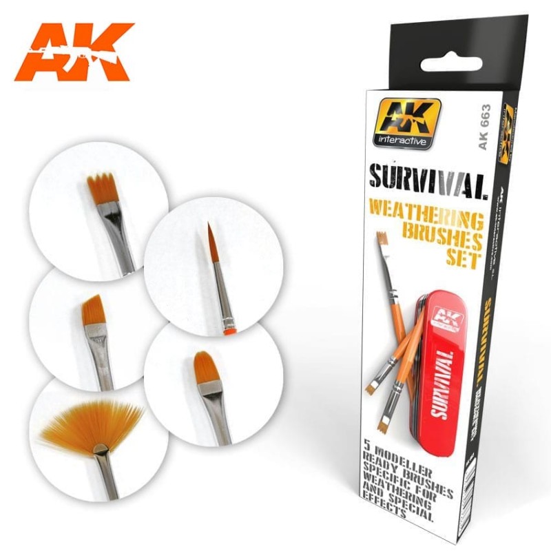 Set de pinceles weathering Survival. Set de pinceles weathering Survival.