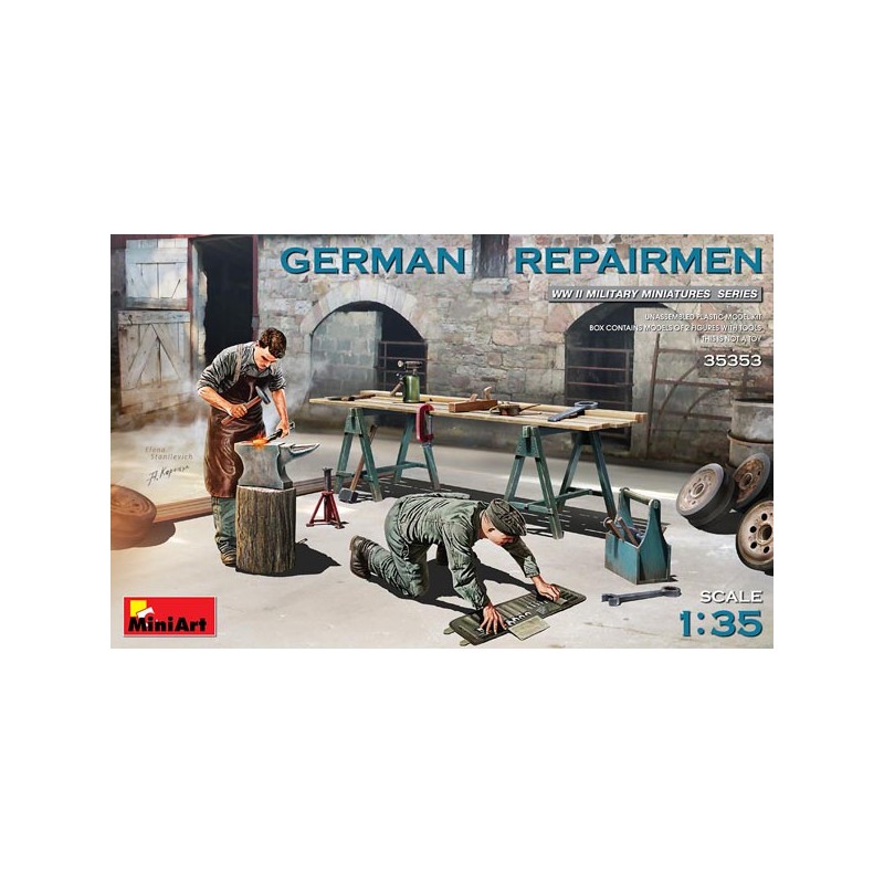 Equipo de reparación de tanques alemanes.