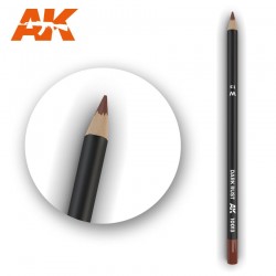 Watercolor pencil dark rust.