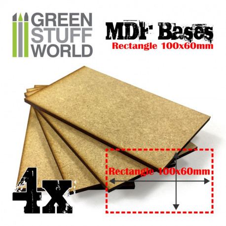 MDF Bases - rectangle, 100x60 mm (x4).