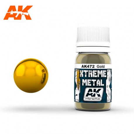 Pintura metalizada oro, 30 ml.