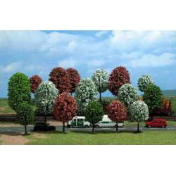 16 blooming trees.