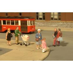 Strolling people.