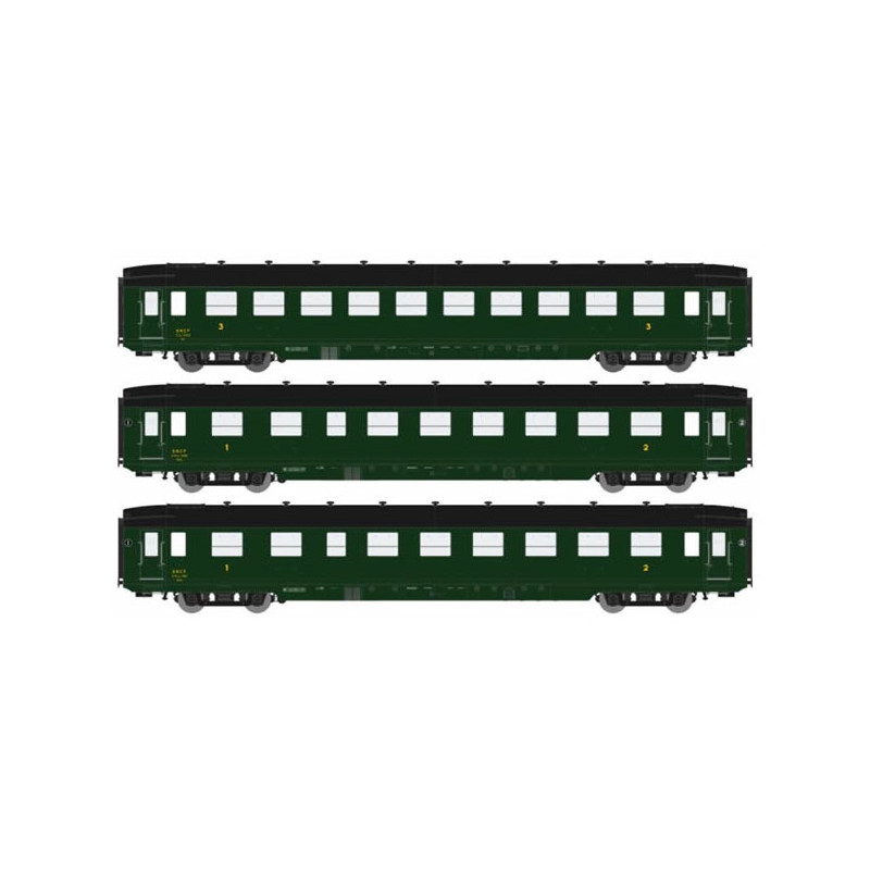 Set de 3 coches DEV AO U46, SNCF.