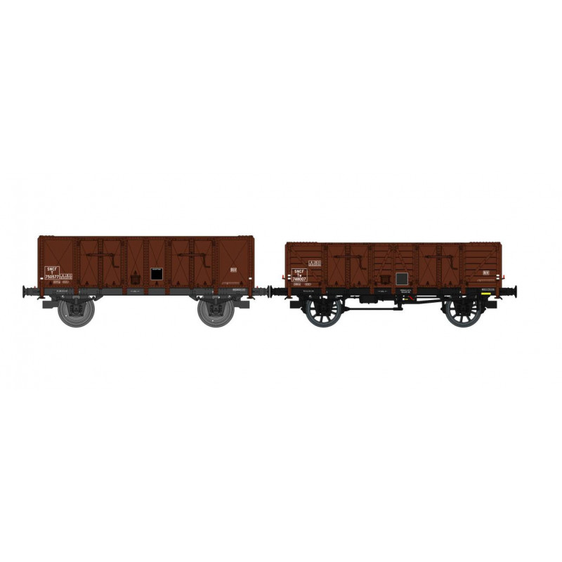 Set de vagones de bordes altos, OCEM 29, SNCF. Set de vagones de bordes altos, OCEM 29, SNCF.