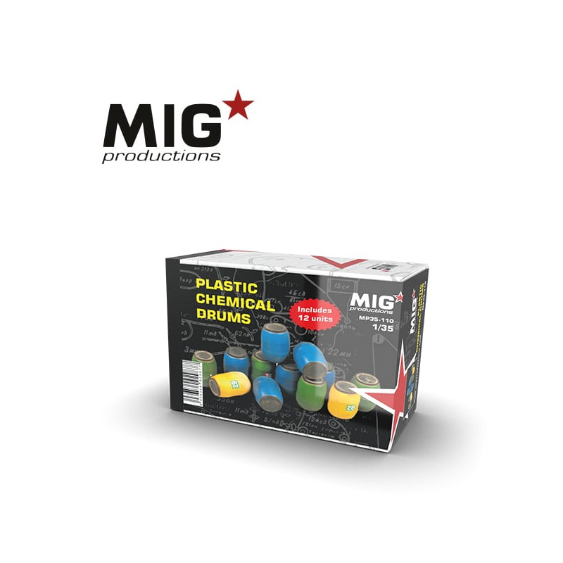 Bidones de productos químicos (x12).