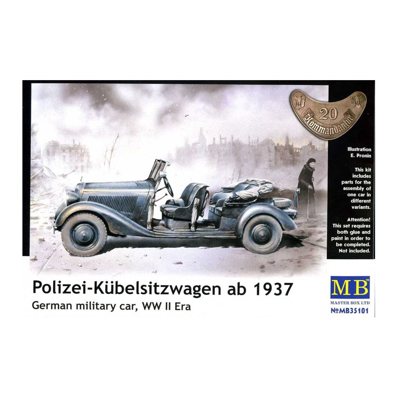 Polizei-Kübelsitzwagen, coche militar alemán. MASTER BOX 35101