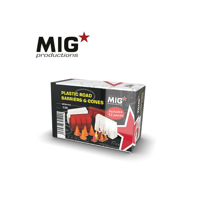 Barreras y conos de tráfico (x13).