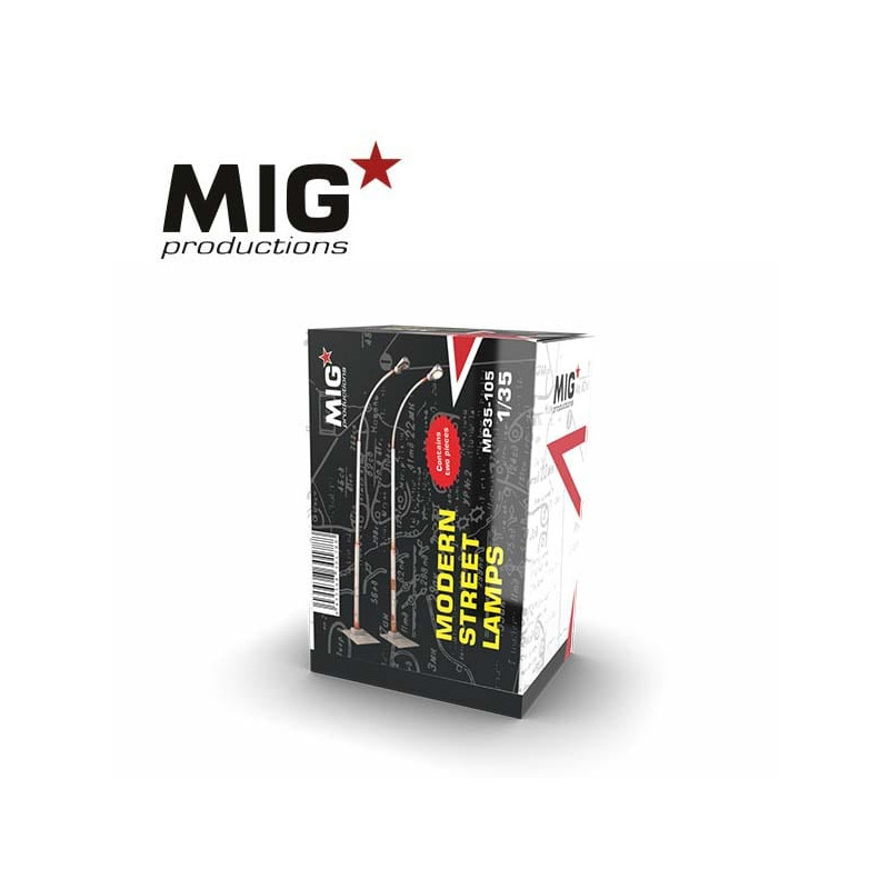 Modern street lamps (x2).