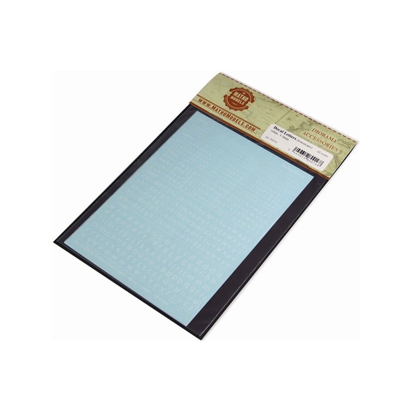 Calcas: Letras negras (1 a 3 mm).