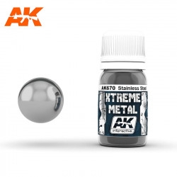 Metallic-Edelstahlfarbe, 30 ml.