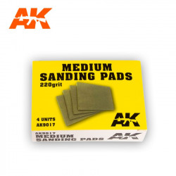 Medium sanding pads. 220 grit (x4).