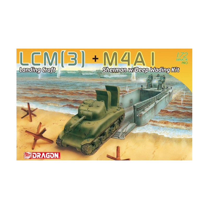 Sherman with landing craft.