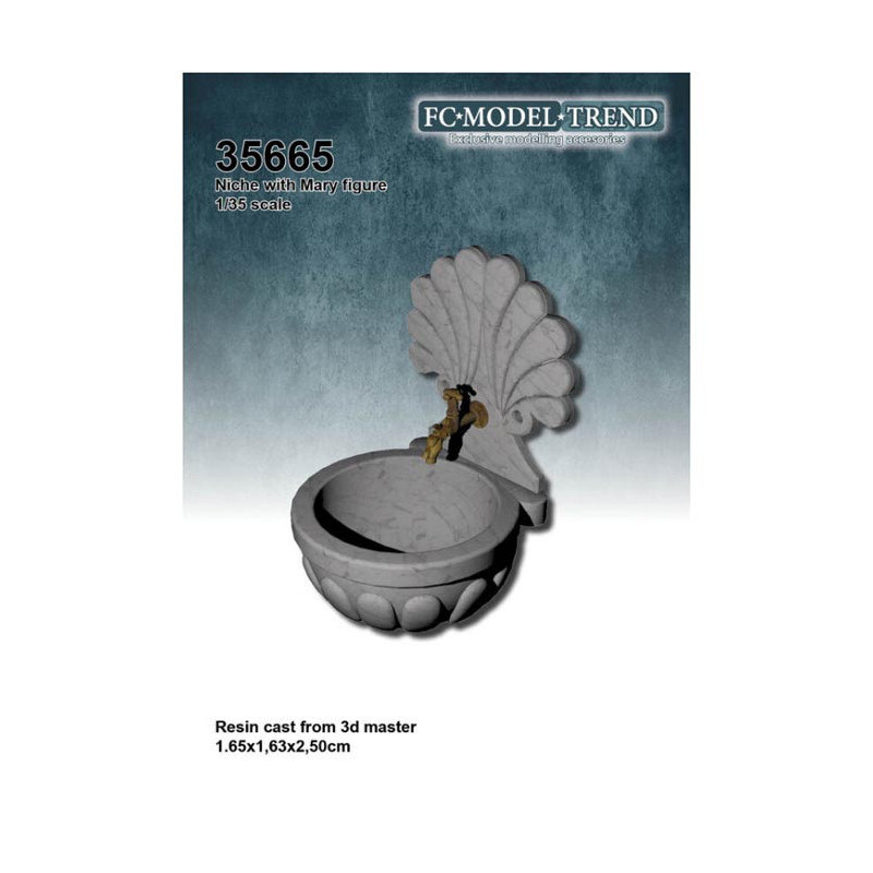 Niche with Mary figure.