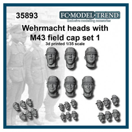 Cabezas Wehrmacht con gorra.