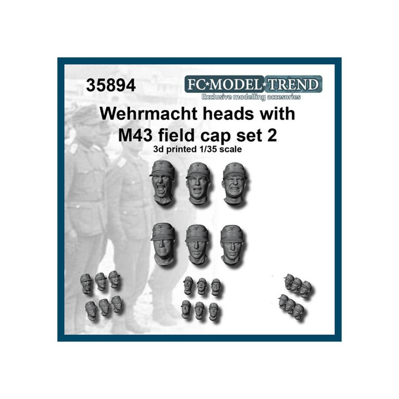 Cabezas Wehrmacht con gorra.