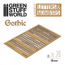 Letters and Numbers 4 mm, gothic.