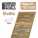 Letters and Numbers 4 mm, gothic.