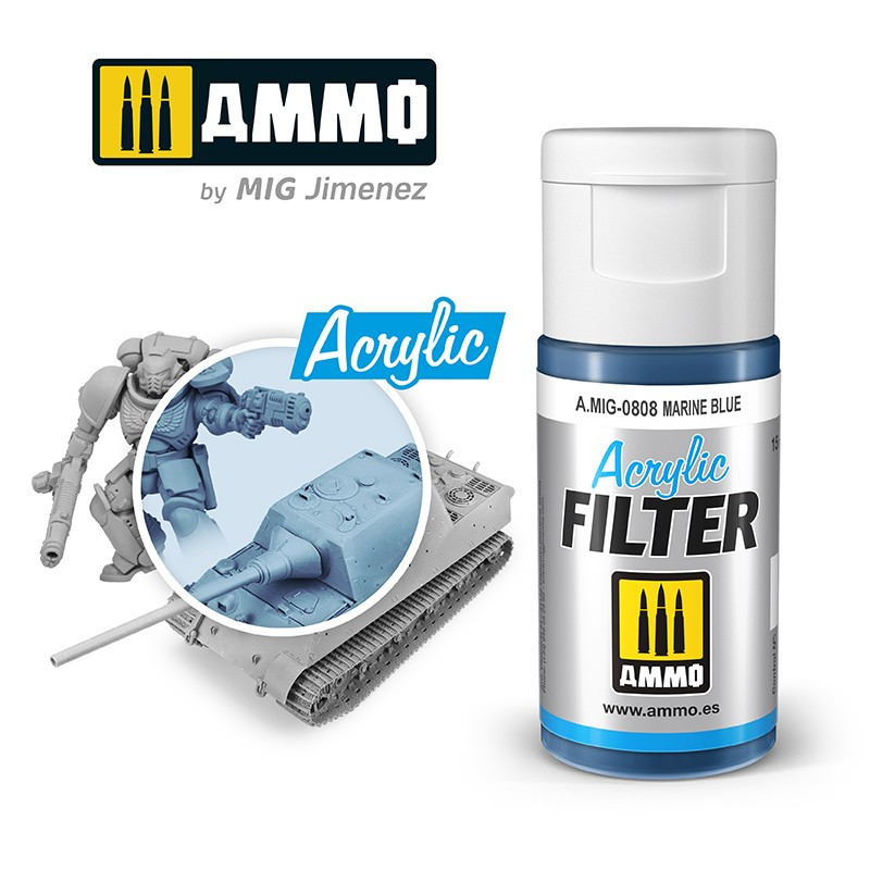 Filtro acrílico: azul marino. 15 ml. Filtro acrílico: azul marino. 15 ml.