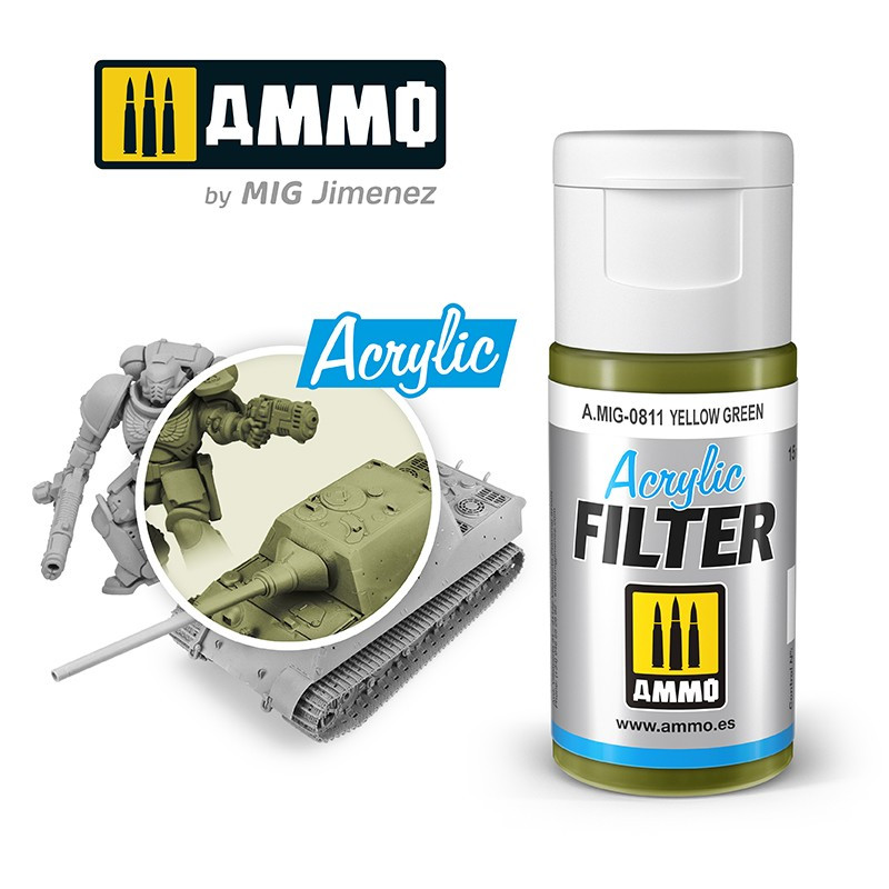Acrylic filter: yellow green. 15 ml. Acrylic filter: yellow green. 15 ml.