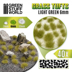 Grass tufts, light green. 6 mm.