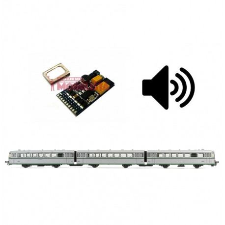 Digital decoder w/ sound for RENFE Ferrobus railcar.