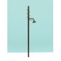 Wooden pole with light and laying.