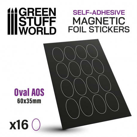 Oval magnetic sheet self-adhesive 60x35 mm.