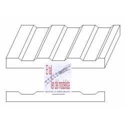 Corrugated metal siding.