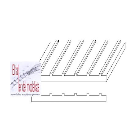 Plancha 15 x 30. Estriada "U" 3,2 mm. EVERGREEN 4544