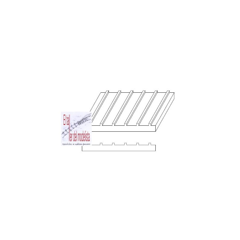 Plancha 15 x 30. Estriada "U" 3,2 mm. EVERGREEN 4544 Plancha 15 x 30. Estriada "U" 3,2 mm. EVERGREEN 4544